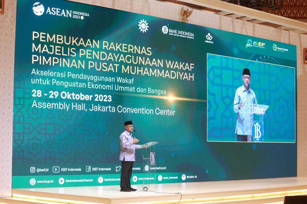 rakernas wakaf muhammadiyah Majelis Pendayagunaan Wakaf Pimpinan Pusat Muhammadiyah (MPW PP Muhammadiyah) telah melaksanakan Rakernas I pada tanggal 27 sd 29 Oktober 2023 di Assembly Hall Jakarta Covention Center. (dok Muhammadiyah)