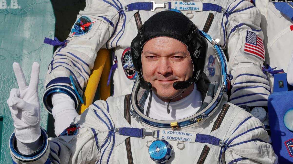 kosmonaut rusia Anggota awak Stasiun Luar Angkasa Internasional (ISS) Oleg Kononenko dari Rusia menaiki pesawat ruang angkasa Soyuz MS-11 di Kosmodrom Baikonur, Kazakhstan, 3 Desember 2018. (Foto: REUTERS/Shamil Zhumatov)