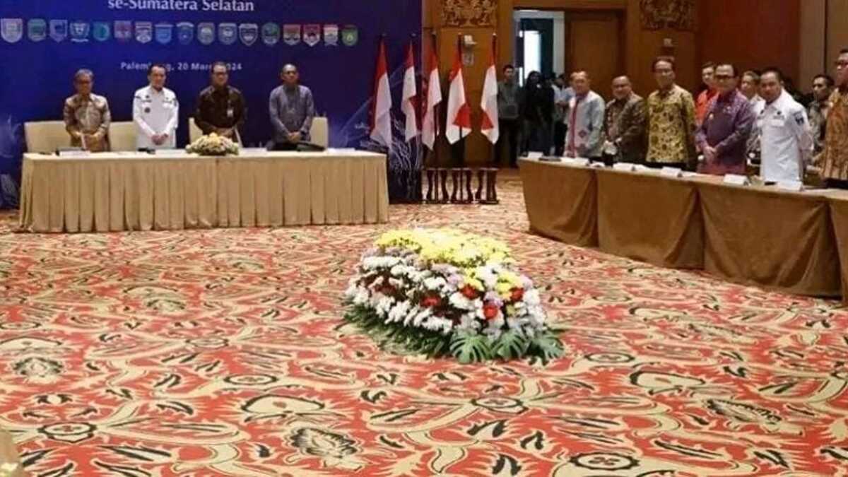 Acara  High Level Meeting (HLM) & Capacity Building TPID se-Sumatera Selatan di Ballroom Hotel Aryaduta Palembang, Rabu (20/3/2024). (jurnalterkini.id/alam budi kesuma)