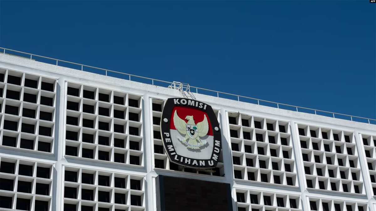 Gedung Komisi Pemilihan Umum (KPU) di Jakarta, 20 Maret 2024. (Foto: Yasuyoshi Chiba/AFP)