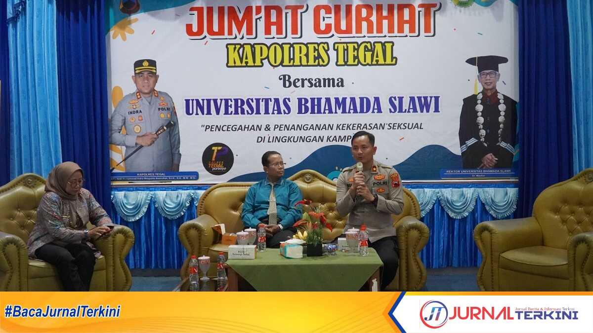 jumat curhat polres tegal Kegiatan Jumat Curhat yang diadakan Polres Tegal bersama Universitas Bhamada Slawi, Jumat (2/8/2024). (Foto: humas polres tegal)