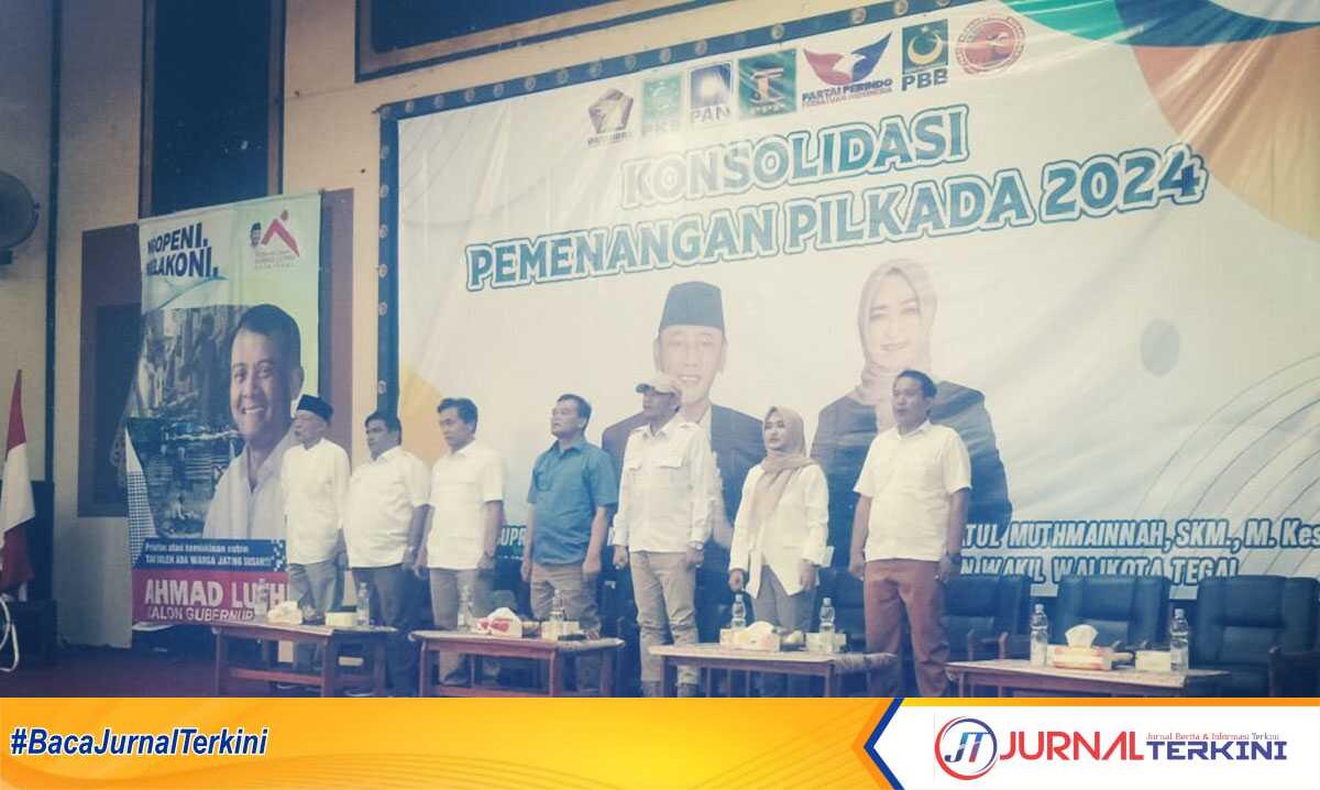 Ahmad Luthfi, Dedy -Inn, dan Anggota DPRD Fraksi Gerindra, Saat Rapat Konsolidasi Pemenangan Pilkada 2024, di Gedung Mulya Damai, Senin 16/09/2024. (Foto: JurnalTerkini.id/Supriyadi)