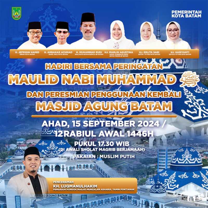 maulid nabi di Masjid agung batam