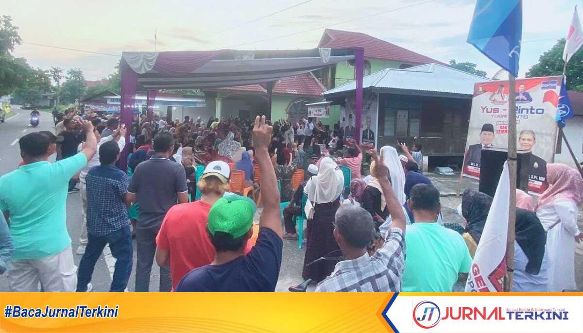 kampanye yusri-rinto Ratusan warga Bangkinang antusias ikuti kampanye Paslon Yusri-Rinto, Selasa (8/10/2024). (JurnalTerkini.id/Canggih)
