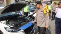 Kapolres Tegal Kota Cek Kendaraan Patroli, Usai Apel Operasi Zebra Candi, Senin 14/10/2024 di Halaman Polres Tegal Kota (Foto: jurnalterkini.id/Supriyadi)
