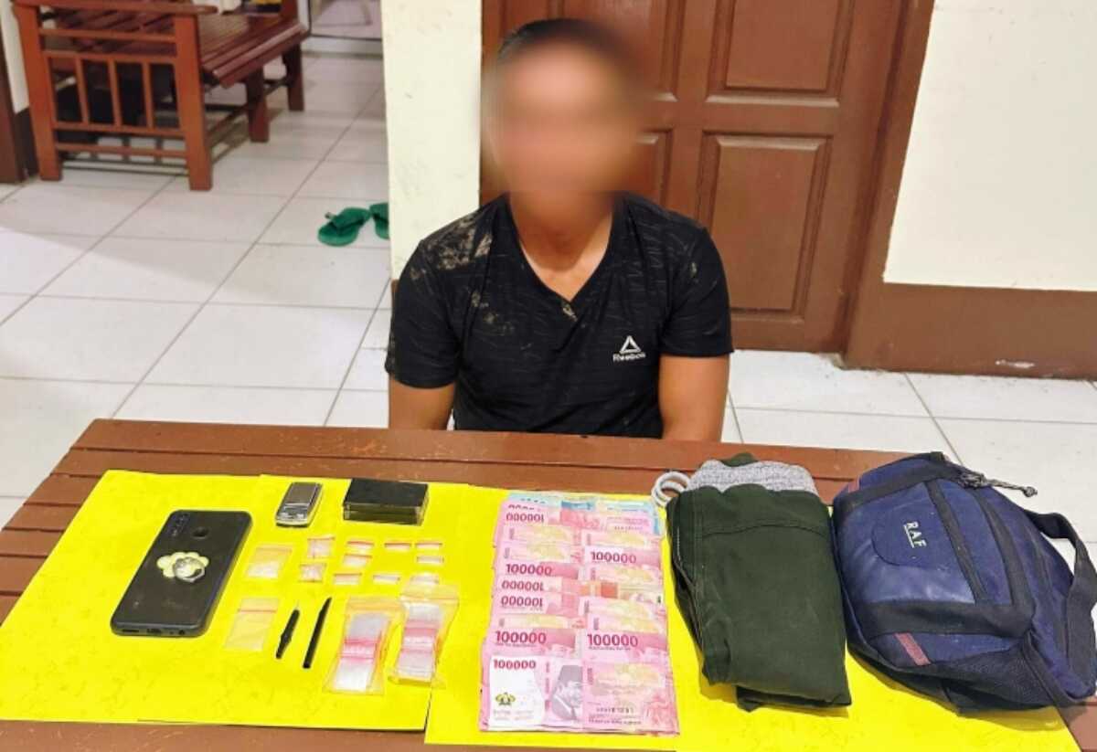 Tersangka N di Dusun Bungkang Desa Bungkang, Sabtu 2 November 2024. (foto: Humas Polres Sanggau)