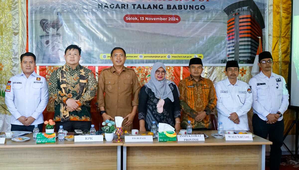 Tim Penilai Desa Anti Korupsi dari KPK RI kunjungi Nagari Talang Babungo Kecamatan Hiliran Gumanti Kabupaten Solok, Rabu (13/11/2024) (Foto : DiskominfokabSolok)