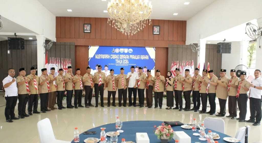 muscab pramuka Asahan Kwartir Cabang (Kwarcab) Gerakan Pramuka Asahan menggelar Musyawarah Cabang (Muscab) Gerakan Pramuka Asahan Tahun 2024 di Pendopo Rumah Dinas Bupati Asahan, Rabu (18/12/2024). (Foto: Diskominfo Asahan)