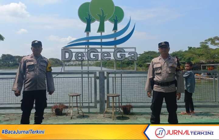 Polsek Karanganyar Polres Demak menggelar patroli dan pengamanan di obyek wisata Demak Green Garden (Degega), yang terletak di Desa Kotaan, Kecamatan Karanganyar, Kabupaten Demak, Rabu (29/01/2025). (JurnalTerkini.id/Ponco)
