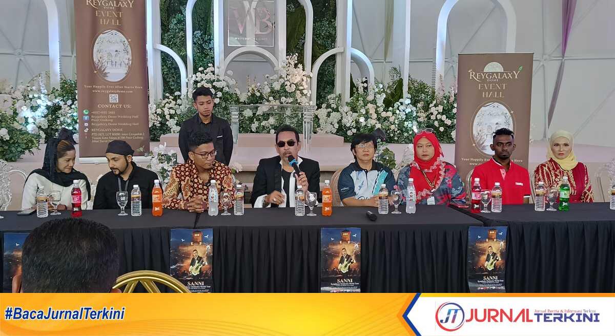 shympony orchestra sanni nadzer Sanni Nadzir saat menyampaikan rencana konser Sanni Symphony Orchestra World Tour. (JurnalTerkini.id/edy kencana)