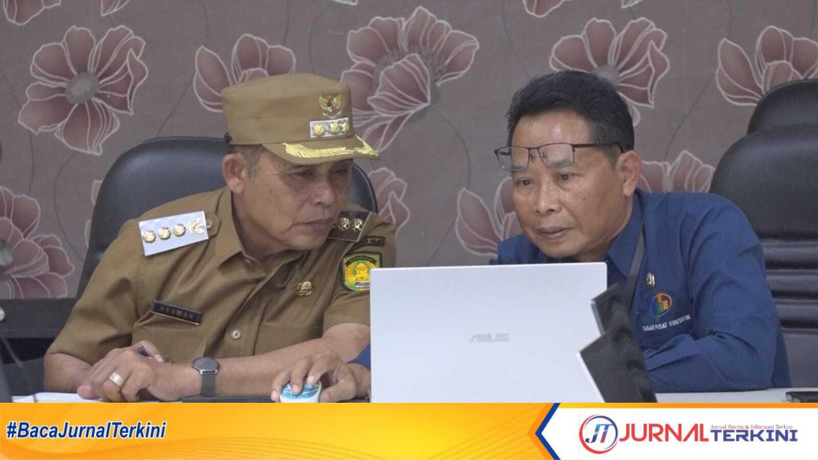 Bupati Inhil H Herman menghadiri acara press release resmi data statistik inflasi Rabu (3/3/2025)