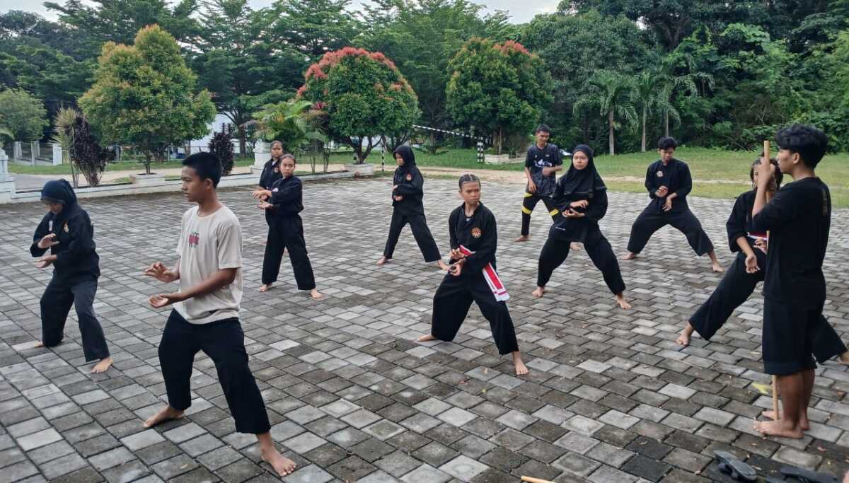 pt timah dan pencak silat PT Timah memfasilitasi para pesilat Perguruan Satria Muda Indonesia untuk menggunakan aset perusahaan sebagai tempat latihan. (Timah)