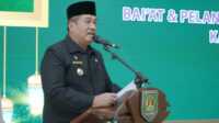 MTQ Asahan Bupati Asahan Taufik Zainal Abidin Siregar, secara resmi melantik dewan hakim Musabaqah Tilawatil Qur'an (MTQ) ke-56 tingkat Kabupaten Asahan, Senin (14/4/2025). (Diskominfo Asahan)
