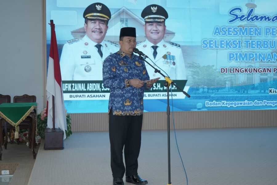 Pemerintah Kabupaten Asahan menggelar tes asesmen pemetaan/penilaian kompetensi seleksi terbuka pengisian jabatan pimpinan tinggi pratama di Aula Melati Kantor Bupati Asahan Kamis (17/04/2025). (Diskominfo Asahan)