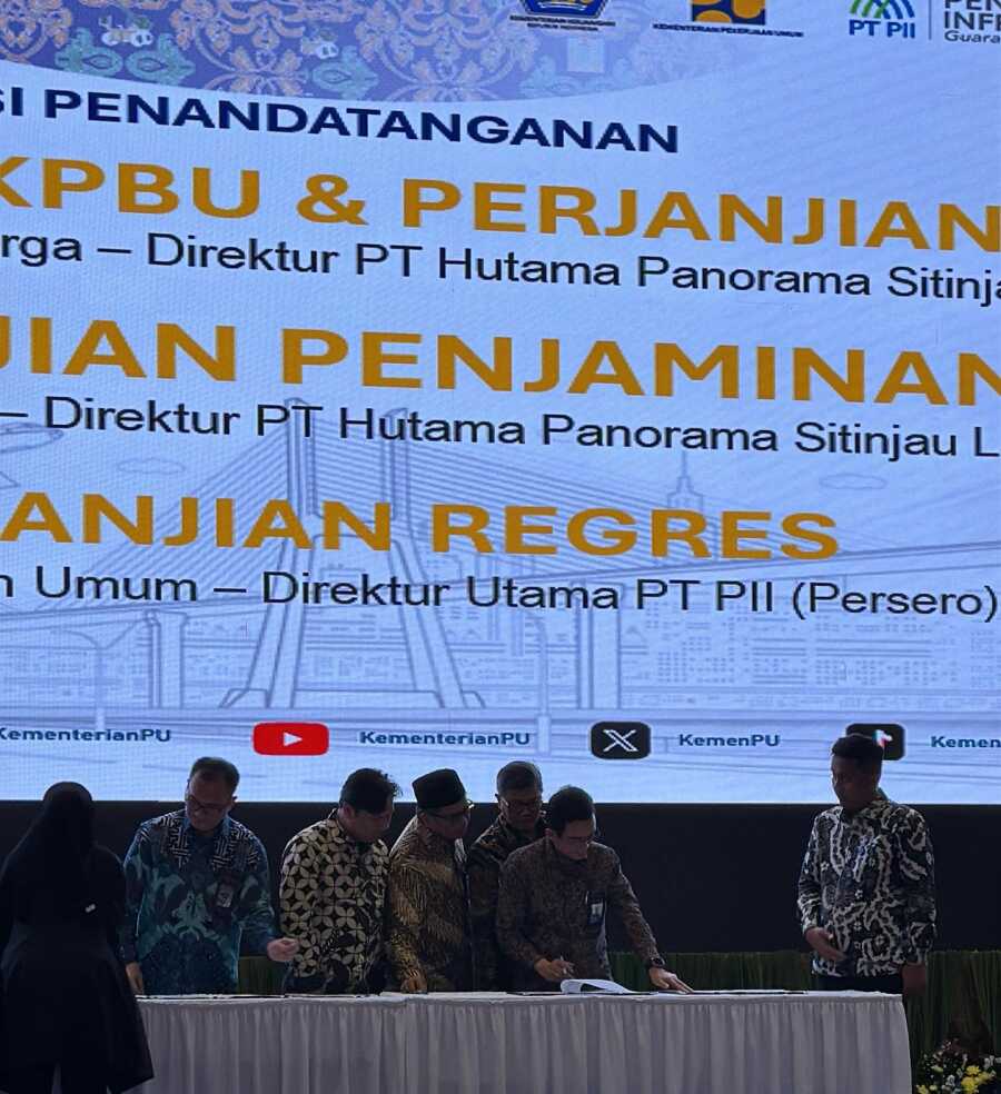Wagub Vasco Ruseime hadiri MoU proyek Flyover Sitinjau lauik, Jum'at (21/03/2025). (Foto Adpim sumbar).
