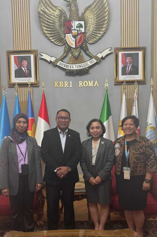 Deputi Bidang Investasi dan Pengusahaan Badan Pengusahaan (BP) Batam, Fary Djemy Francis, melakukan kunjungan kerja ke Kedutaan Besar Republik Indonesia (KBRI) di Roma, Italia, Kamis (22/5/2025). (Foto: humasbpbatam)