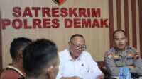 Polres Demak melalui Kasat Reskrim Polres Demak, AKP Kuseni (baju putih) saat gelar perkara di Mapolres Demak./Dok.Foto.Munthohar_Ershi.(jurnalterkini.id/Ponco)
