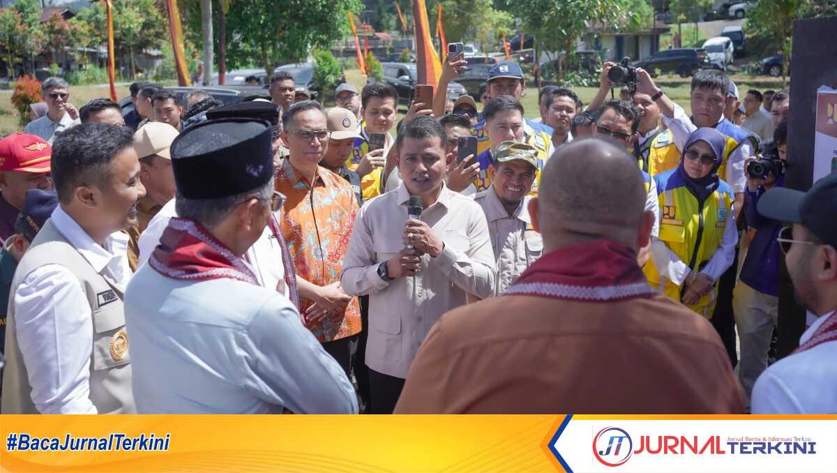 Bupati Solok sambut Menteri PU RI saat tinjau pembangunan sekolah rakyat di Kab Solok, Sabtu (3/05/2025).(Foto DiskominfokabSolok)