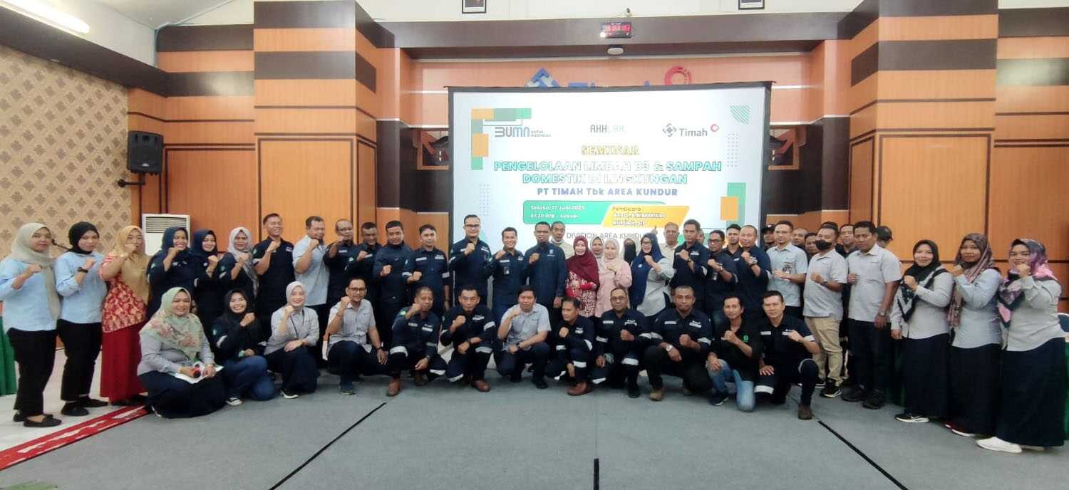 seminar limbah b3 pt timah PT Timah Tbk melalui Division Area Kundur menggelar seminar bertema “Pengelolaan Limbah B3 dan Limbah Domestik di Lingkungan” di Gedung Wisma Timah Kundur, Selasa (17/6/2025). (timah)
