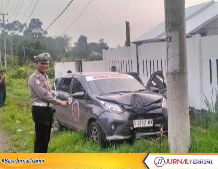 Kecelakaan tunggal yang mengharukan terjadi di Bumi Lan Serasan Sekentenan, Senin pagi (14/7/2025). (JurnalTerkini.id/alam budi kesuma)
