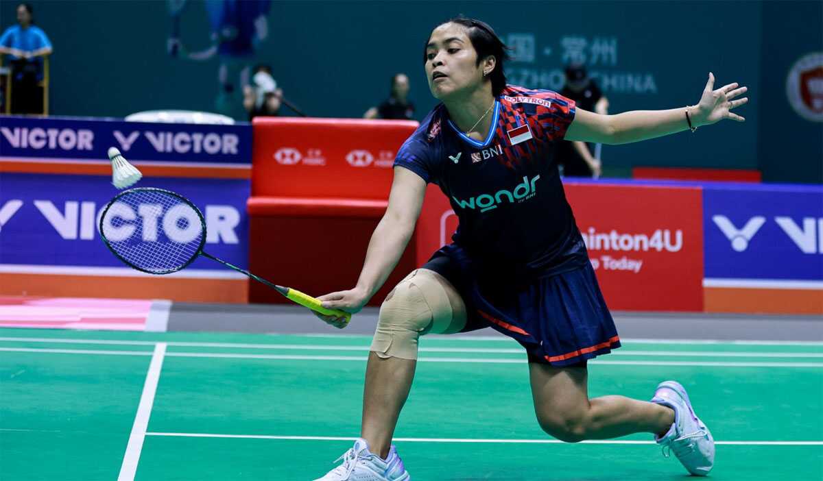 Sempat absen di beberapa turnamen akibat cidera, tunggal putri andalan Indonesia, Gregoria Mariska melaju ke perempatfinal China Open 2025 pada Kamis (24/7/2025). (pbsi)