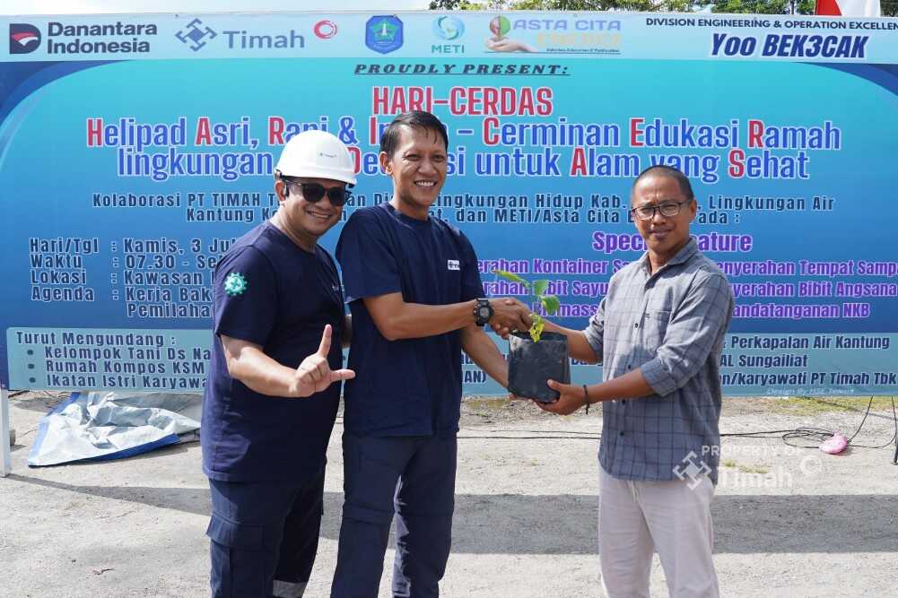 PT Timah berkolaborasi dengan Kelompok Tani Desa Nangnung, menggalakkan pertanian holtikultura di kawasan Helipad Balai Karya di Air Kantung, Sungailiat, Kabupaten Bangka. (Timah)