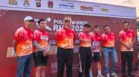 Pergelaran Police Women Run (PWR) 2025 dalam rangka memperingati Hari Jadi Polwan RI ke-77 di Bukittinggi. (Foto Adpim Sumbar).