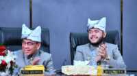 Walikota dan Wakil Walikota Padang saat Rapat Paripurna Istimewa dalam rangka HJK Padang ke-356 digelar DPRD Kota Padang, Kamis (7/8/2025). (Foto Kominfo Padang).