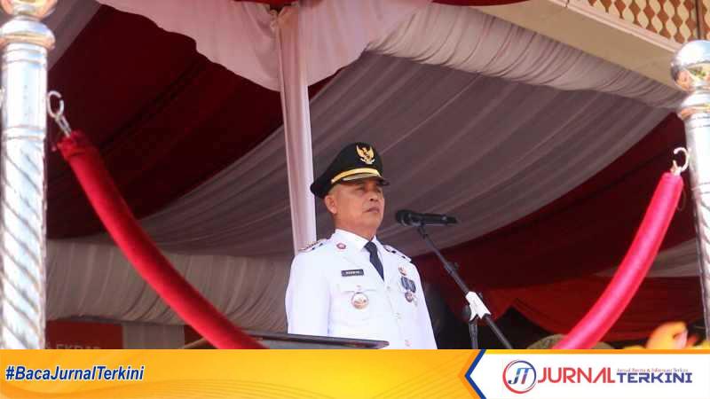 Ket Foto: Bupati Inhil H Herman Menghimbau Jelang Hari Kesaktian Pancasila 2025 seluruh elemen pemerintahan dan swasta di wilayahnya untuk mengibarkan bendera Merah Putih setengah tiang pada Selasa, 30 September 2025.