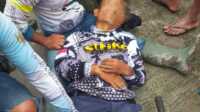 Ket Foto: pemancing Hariando tersengat listrik di sekitar jembatan Ulangan Usaha, Minggu (28/9/2025)