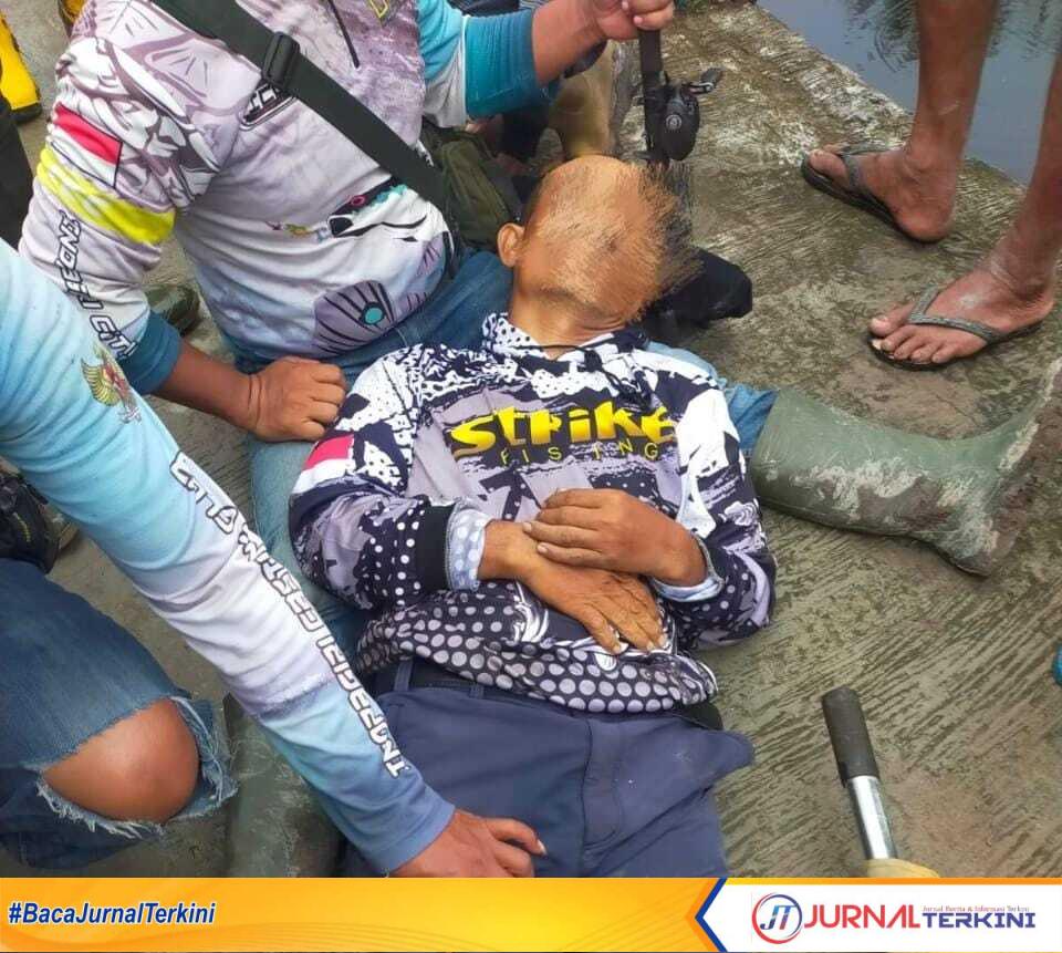 IMG-20250928-WA0175 Ket Foto: pemancing Hariando tersengat listrik di sekitar jembatan Ulangan Usaha, Minggu (28/9/2025)