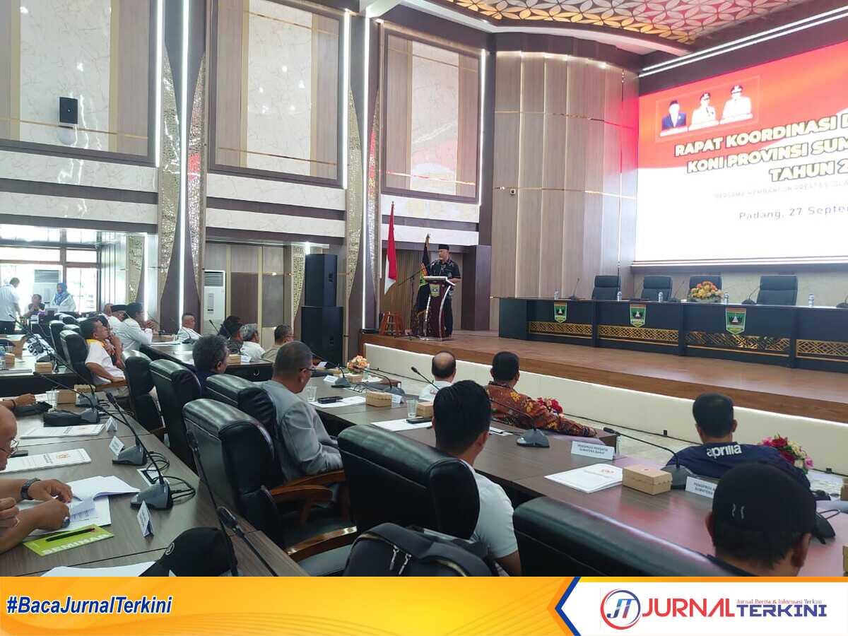 result_IMG-20250927-WA0044 Gubernur Sumbar, Mahyeldi Ansharullah saat menghadiri Rakorsi KONI Sumbar 2025. (Foto Adpim Sumbar).