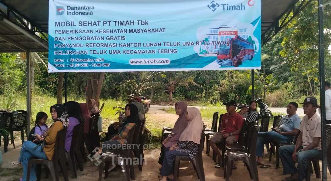Mobil Sehat PT Timah hadir di Kelurahan Teluk Uma, Kecamatan Tebing, Kabupaten Karimun, Rabu (26/11/2025). (Timah)