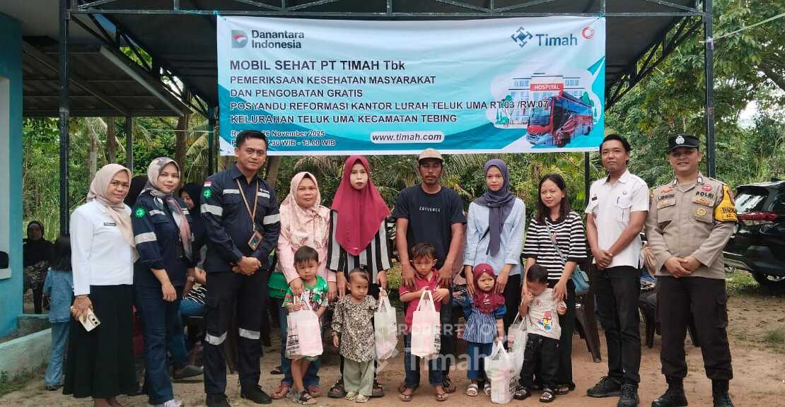 pt timah bantu stunting di Teluk uma PT Timah Tbk menyalurkan bantuan 28 paket makanan tambahan bagi balita dan ibu hamil di Kelurahan Teluk Uma, Kecamatan Tebing, Kabupaten Karimun. (Timah)