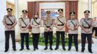 Polres Tegal Kota Gelar Sertijab Wakapolres, Kasatreskrim, Kapolsek Pelabuhan, Kamis (29/01). (Foto: Humas Polres Tegal Kota)