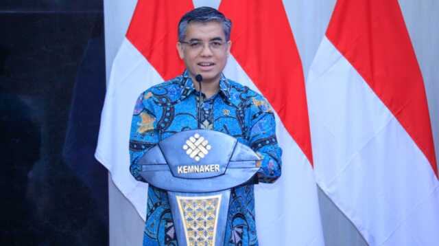 Menaker Yassierli dalam kegiatan Penguatan Integritas dan Komitmen Pencegahan Gratifikasi dan Korupsi yang digelar di Jakarta, Kamis (5/2/2026). (Humas Kemnaker)