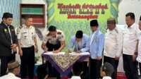 Penandatanganan MoU Rutan Batusangkar bersama DPD BKPRMI Tanah Datar. (Humas Rutan Batusangkar).