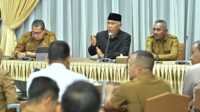 Pemprov Sumbar gelar rakor sinkronisasi pembangunan bersama Pemerintah Kab Lima Puluhkota. (Foto Adpim Sumbar).