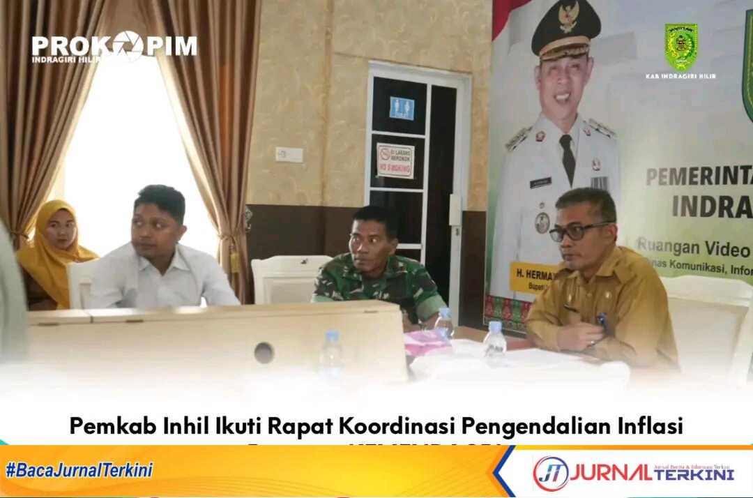 Ket Foto: Asisten II Bidang Perekonomian dan Pembangunan Setda Inhil, H. Dwi Budiyanto ikuti rapat bersama Kemendagri