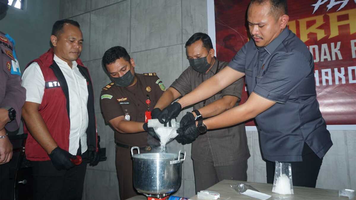 pemusnahan narkoba sabu polres karimun