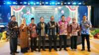 Bupati Musi Rawas, Ratna Machmud, menghadiri acara lepas sambut Komandan Korem 044/Garuda Dempo yang digelar di Soma Grand Ballroom, Sabtu (28/02/2026).