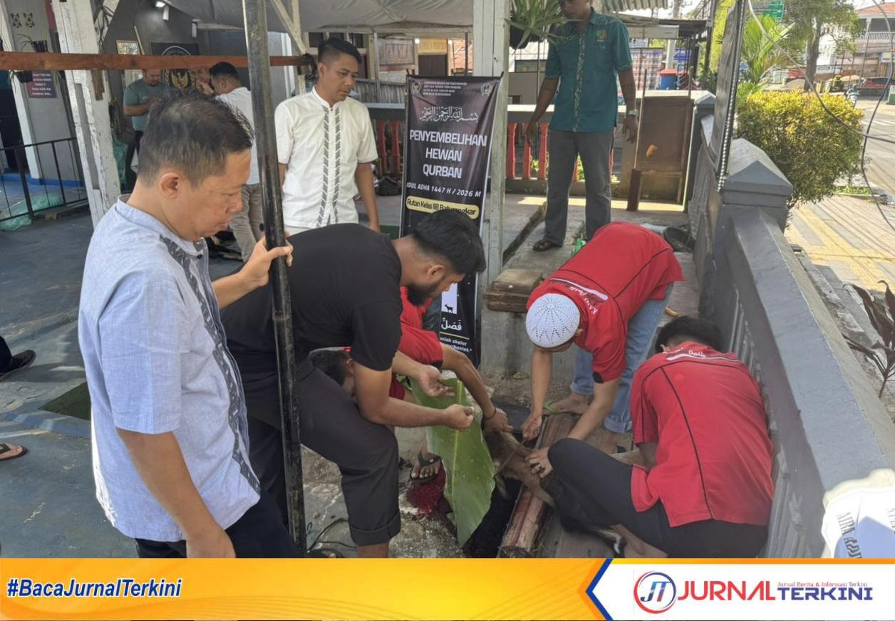 Kegiatan penyembelihan hewan kurban di Rutan Batusangkar. (Foto Rutan Batusangkar).