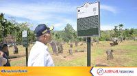 Gubernur Sumbar, Mahyeldi Ansharullah saat kunjungi situs Menhir, Bawah Parit, Kab Lima Puluh Kota. (Foto Adpim Sumbar).