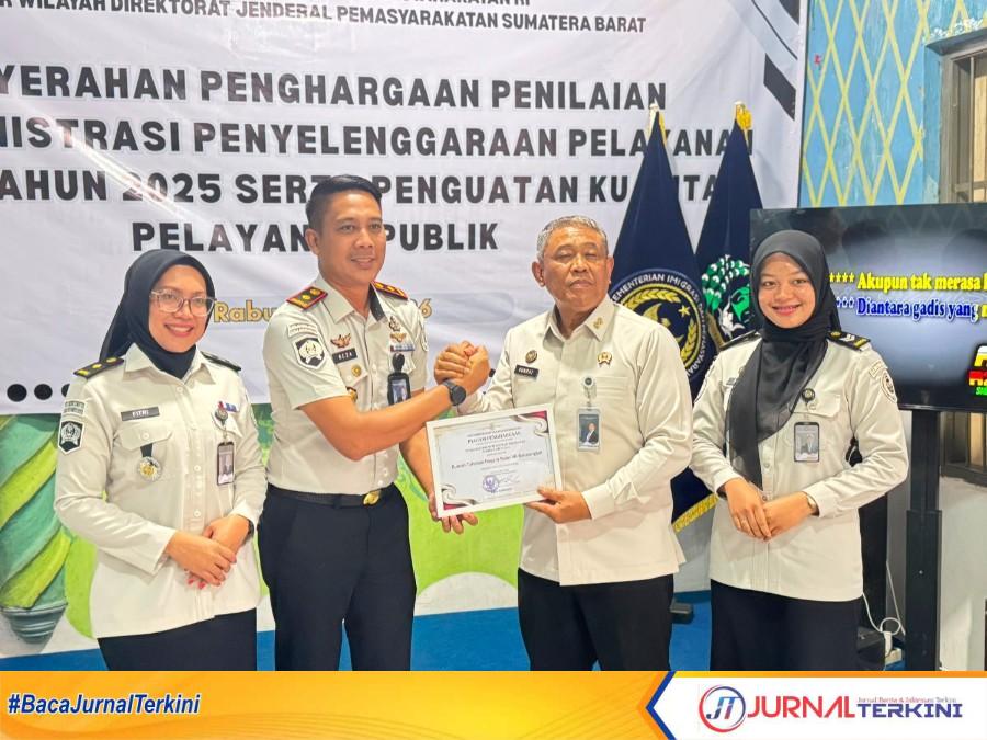 Rutan Batusangkar Raih Penghargaan Terbaik III se-Sumbar Pelayanan Bebas Maladministrasi. (Foto Dion/Jurnalterkini).
