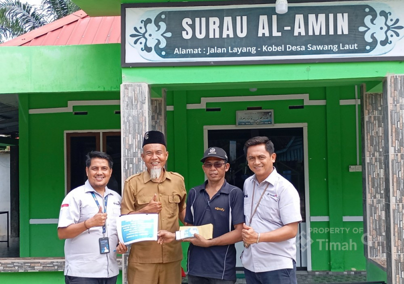 PT Timah bantu pagar Masjid Al Amin Desa Sawang Laut Kecamatan Kundur Barat Kabupaten Karimun