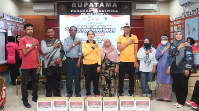 Donor darah hut Bhayangkara ke-80 Polres Karimun