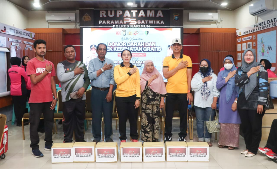 Donor darah hut Bhayangkara ke-80 Polres Karimun