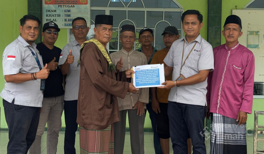 Manajemen PT Timah Tbk menyalurkan bantuan untuk Masjid Nurul Huda di Desa Kundur, Kecamatan Kundur Barat, Kabupaten Karimun, Kepulauan Riau. (Timah)