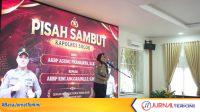 IMG_20260802_232833 AKBP Rini Anggraini memberikan sambutan saat pisah sambut Kapolres Solok. (Foto Dion/Jurnalterkini.id).