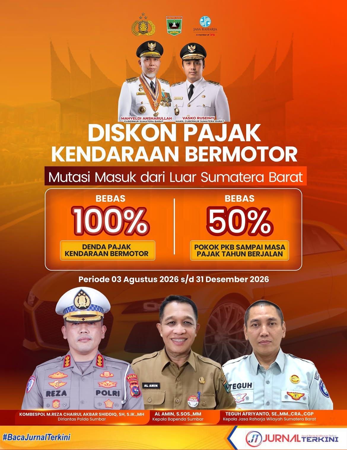 Pemprov Sumbar Kembali Gelar Pemutihan Pajak Kendaraan